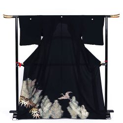 ht-14　ひとえの留袖　松笹鶴