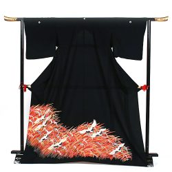 ht-9　ひとえの留袖　穂に鶴