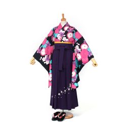 kf-6　黒地にピンク花模様