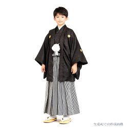 男の子・羽織袴　黒　大人兼用サイズ