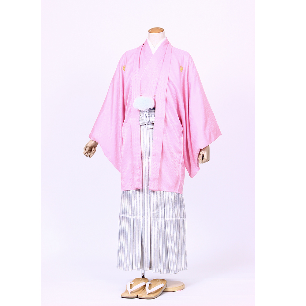 ピンク色紋付 羽織袴セット | 着物レンタルまつうら（貸衣装・貸衣裳