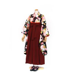 kfs-67 黒色に牡丹,桜,菊